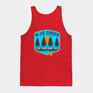 Blue Creek • Lake Martin Blue Background Tank Top